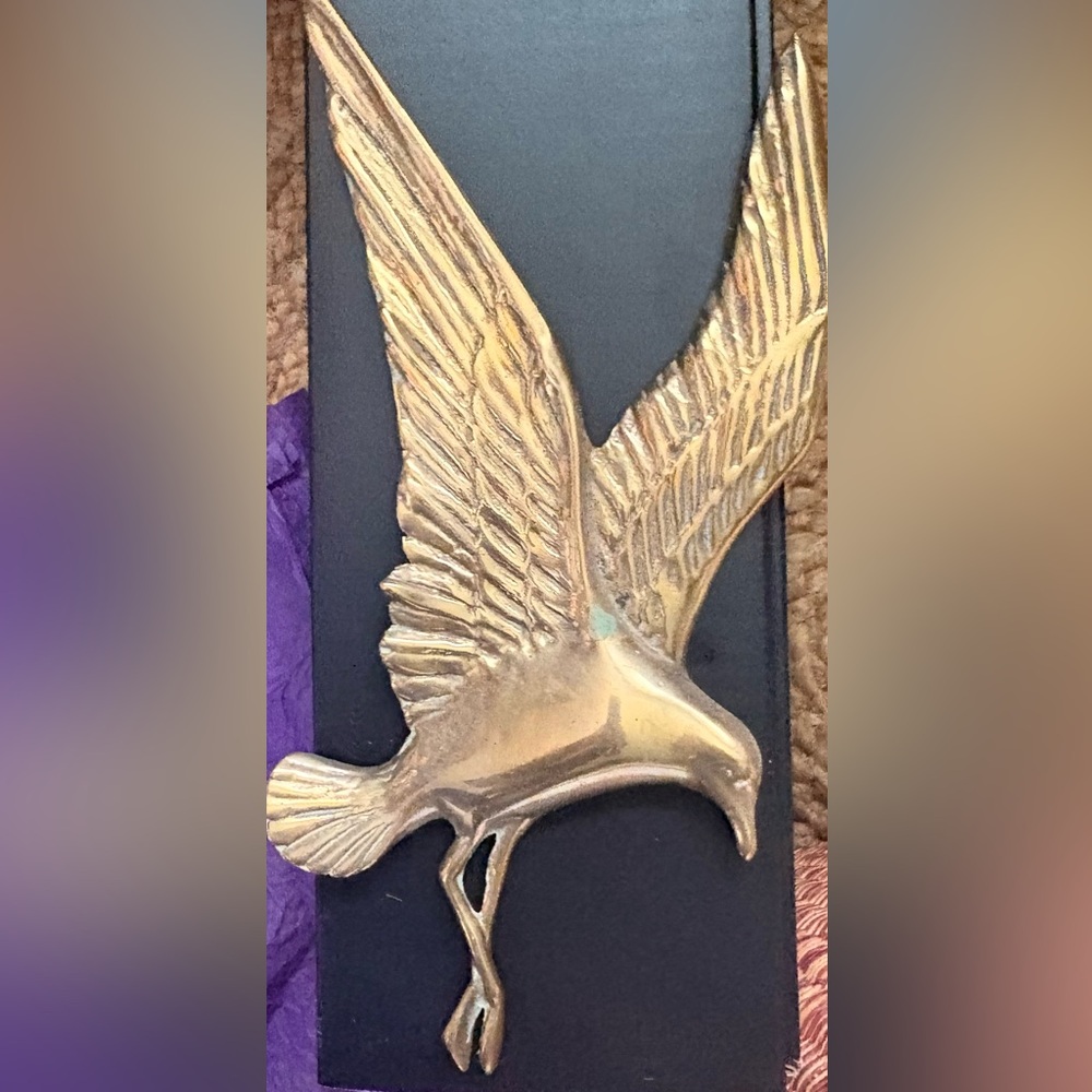 Vintage Brass Bird Wall Accent